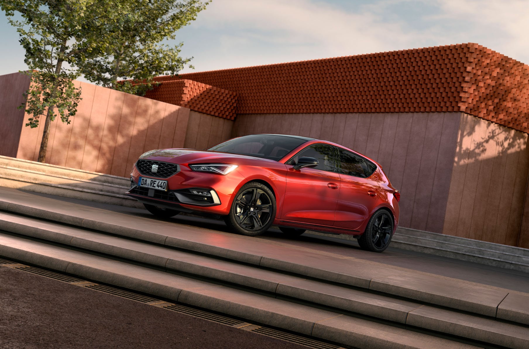 SEAT Leon FR Black Edition, Heckansicht des Autos.